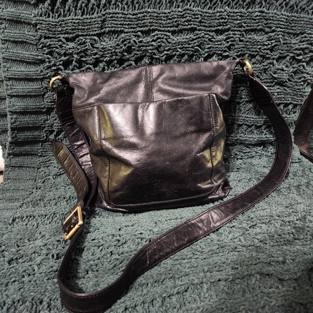HOBO Black Leather Crossbody Bag